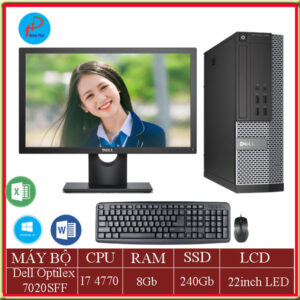 Máy Tính Đồng Bộ Dell Optiplex 7020SFF - I7 4770, Ram 8GB, SSD 240GB, LCD 22 inch LED