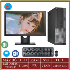 Máy Tính Đồng Bộ Dell Optiplex 7010SFF - I7 2600, Ram 8GB, SSD 240GB, LCD 22 Inch LED Wide