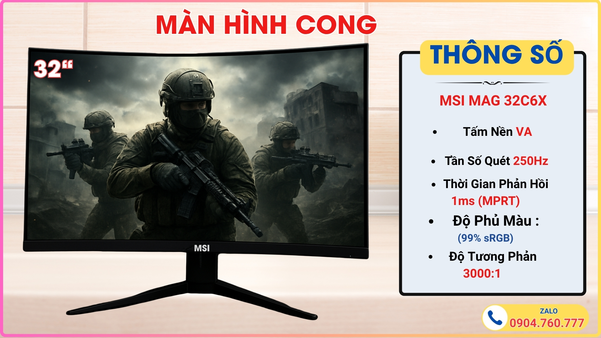Màn hình 32inch Cong MSI MAG 32C6X